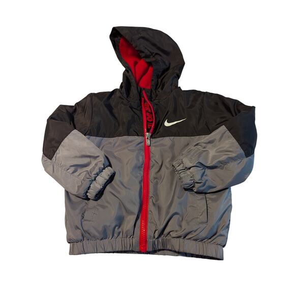 Nike Toddler Boy Midweight Black/Smoke Gray Jacket Sz 2T Preloved - Picture 1 of 10
